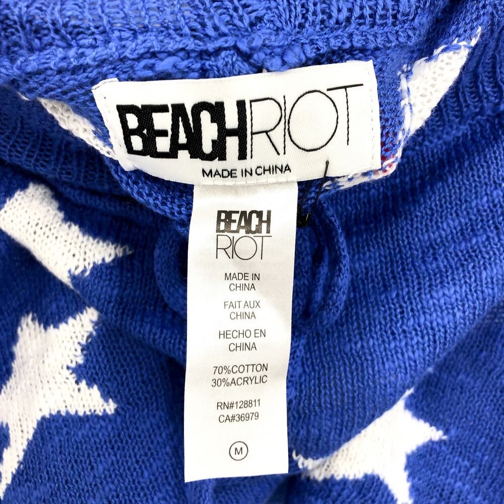 BEACHRIOT Women's Spangled Balboa Shorts Medium Blue Stars and Stripes NWT - Picture 9 of 12